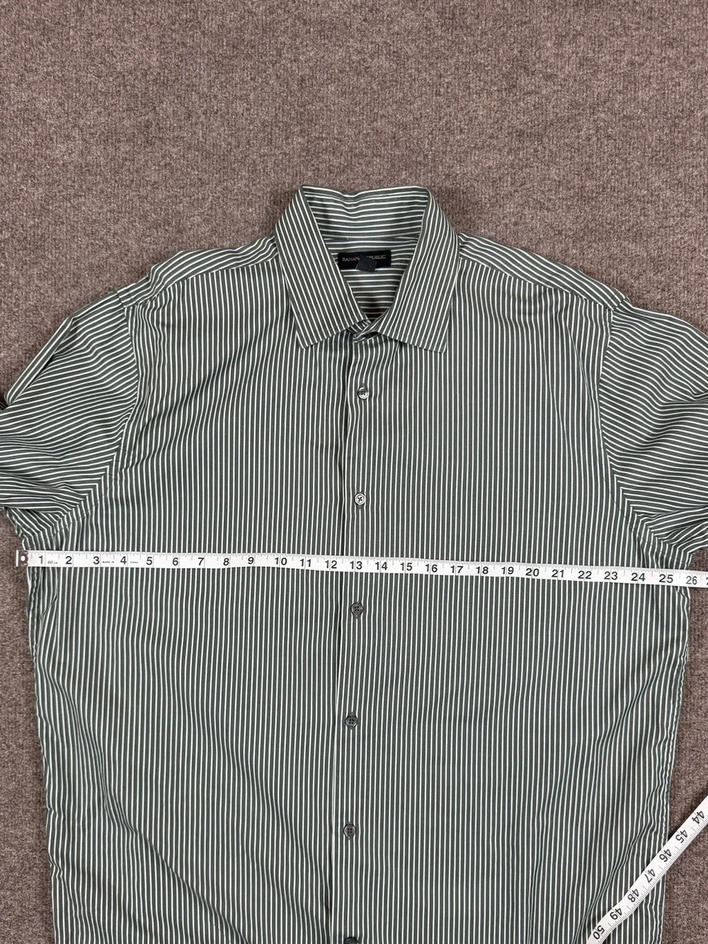 Banana‎ Republic Green Striped Button Up Long Sleeve Shirt Men’s XL 100% Cotton